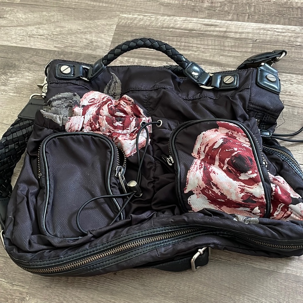 L.A.M.B bag/ rose print/ cross handle